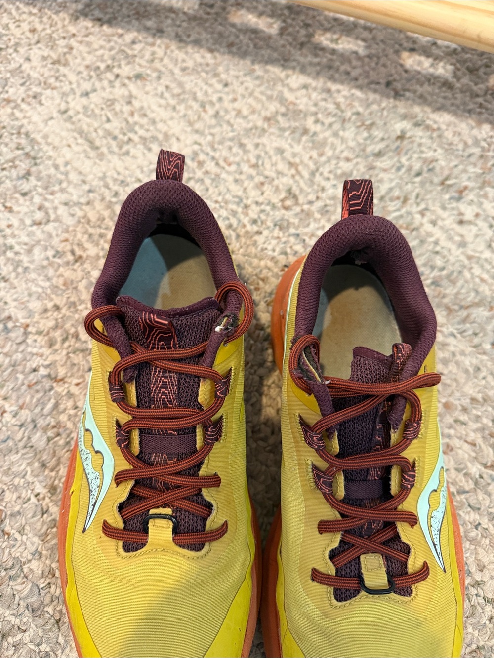 Saucony Yellow Orange Turquoise Women 8 Peregrine 13 Trail Runners Hiking shoes - Picture 5 of 8